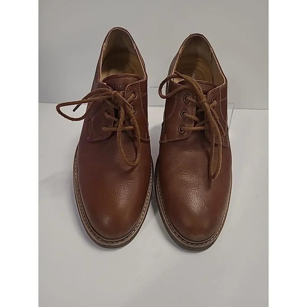 Hush Puppies Bounce Mens 10.5 Oxford Brown Leather Plain Toe Lace Up